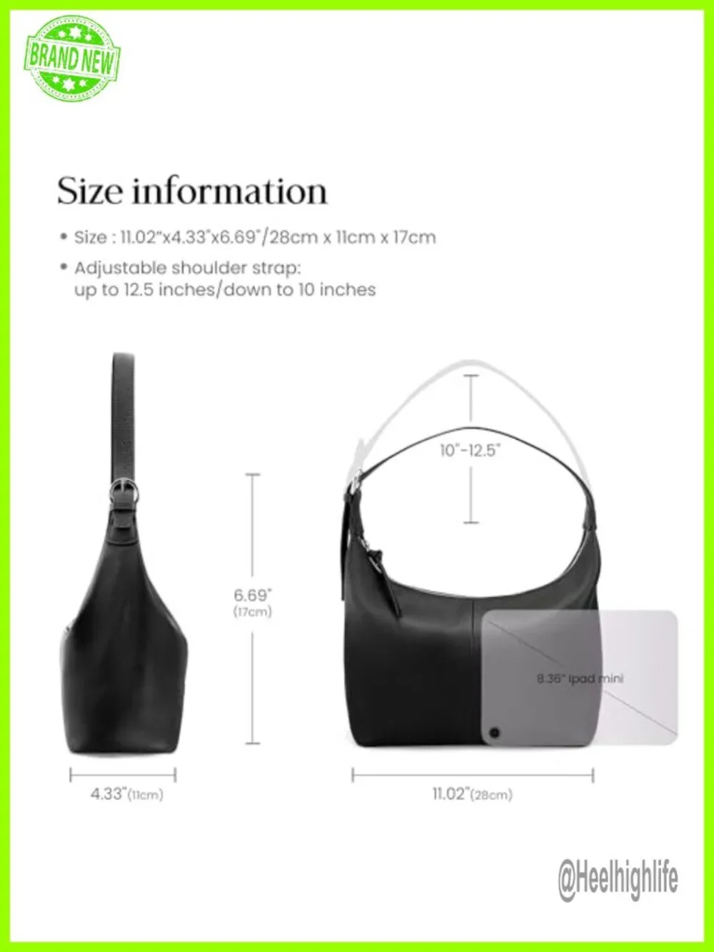 Genuine Leather Slouchy Hobo Bag Lightweight Shoulder Handbag Satchel